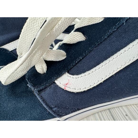 Vans Classic Mid Top Champion Sneakers Men's 13 Blue White Lace-Up Skate Shoes - Picture 7 of 10